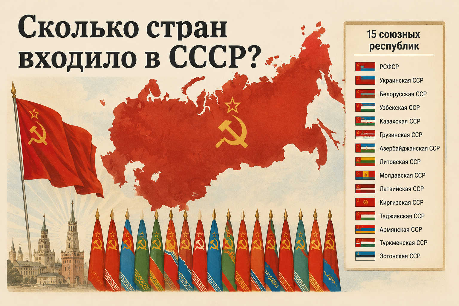 Страны, входившие в СССР: полный список республик Советского Союза Страны, входившие в СССР: полный список республик Советского Союза