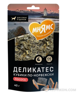 
                            Лакомство Мнямс Деликатес "Кубики по-норвежски" для собак 40 г
                         - отзывы
